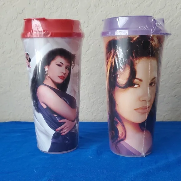 Selena Quintanilla Travel Tumblers Set 3 Cups Stripes 2019 - Picture 1 of 6